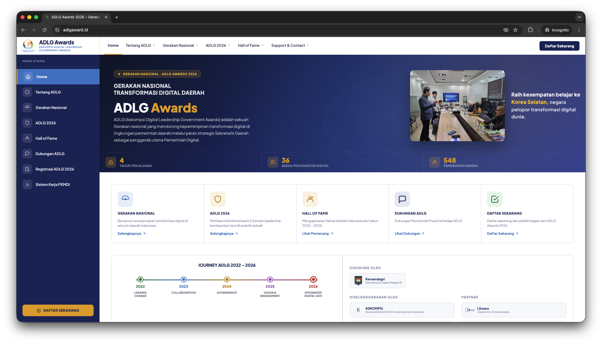 Halaman utama ADLG Awards 2026